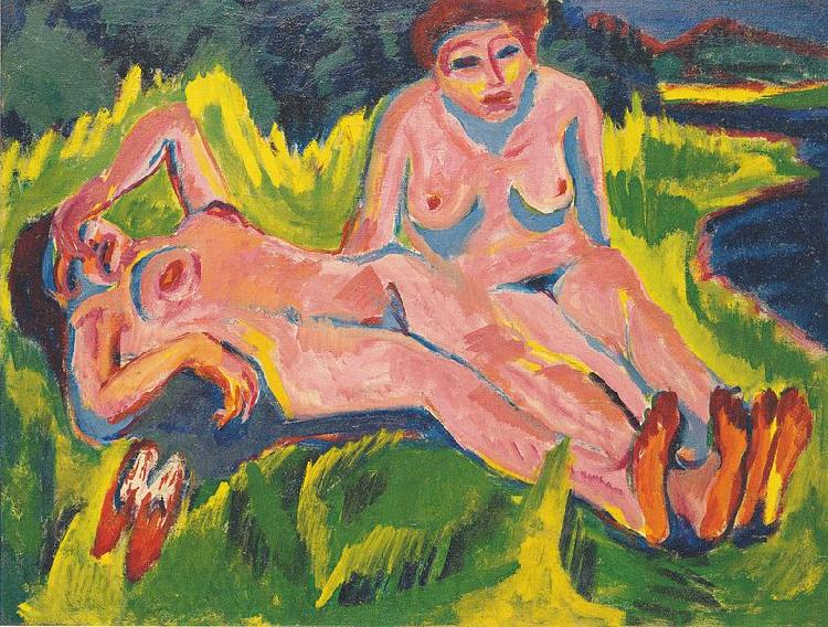 Ernst Ludwig Kirchner Zwei rosa Akte am See Norge oil painting art